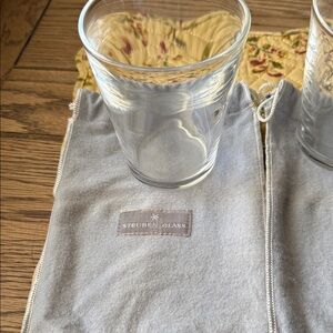 Steuben Clear Glass  with Gray Pouch